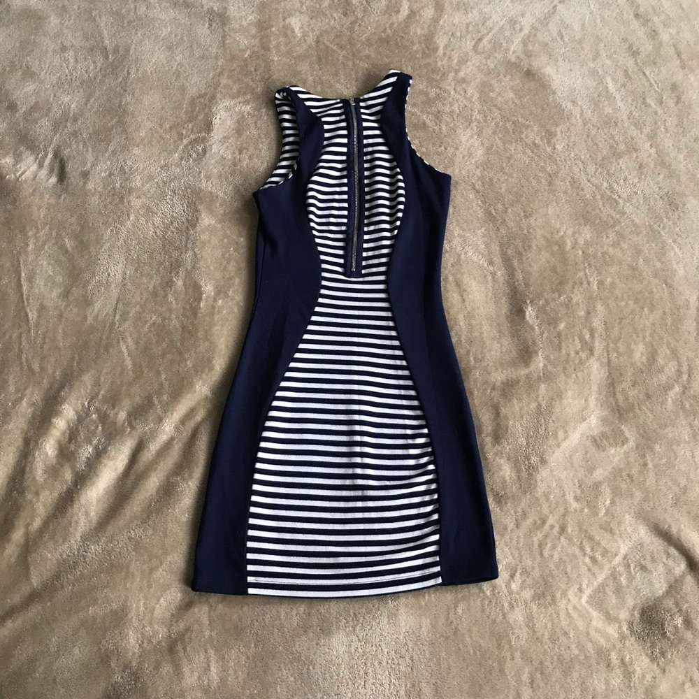 Navy & white mini tank top dress - Picture 3 of 3
